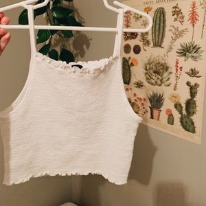 white smocked crop top! NWOT!